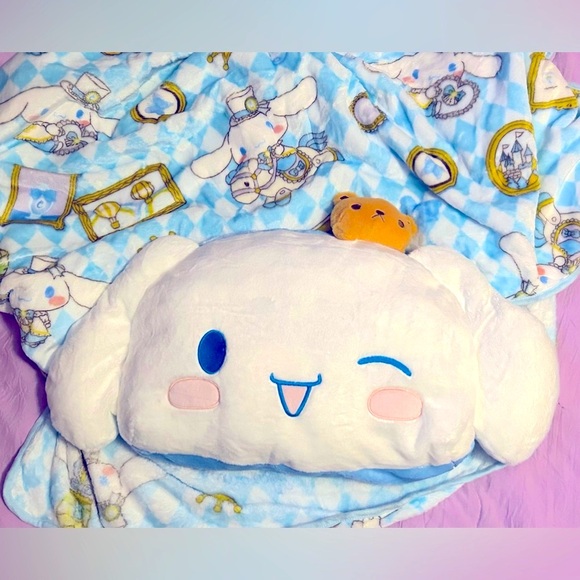 Cinnamoroll Pillow with Blanket - Picture 1 of 5